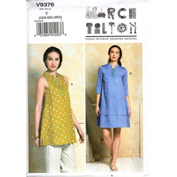 Vogue Patterns Other - Vogue V9376 Misses XS to M Marcy Tilton Easy Dress and Tunic Sewing Pattern